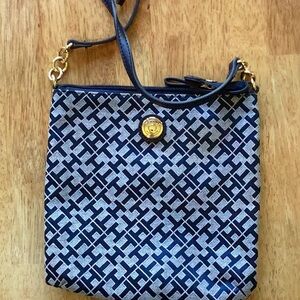 Tommy Hilfiger Navy and White Geometric purse